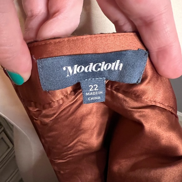 ModCloth Informed Ensemble Houndstooth Tweed Wool Mini Skirt size 22 - Picture 4 of 4